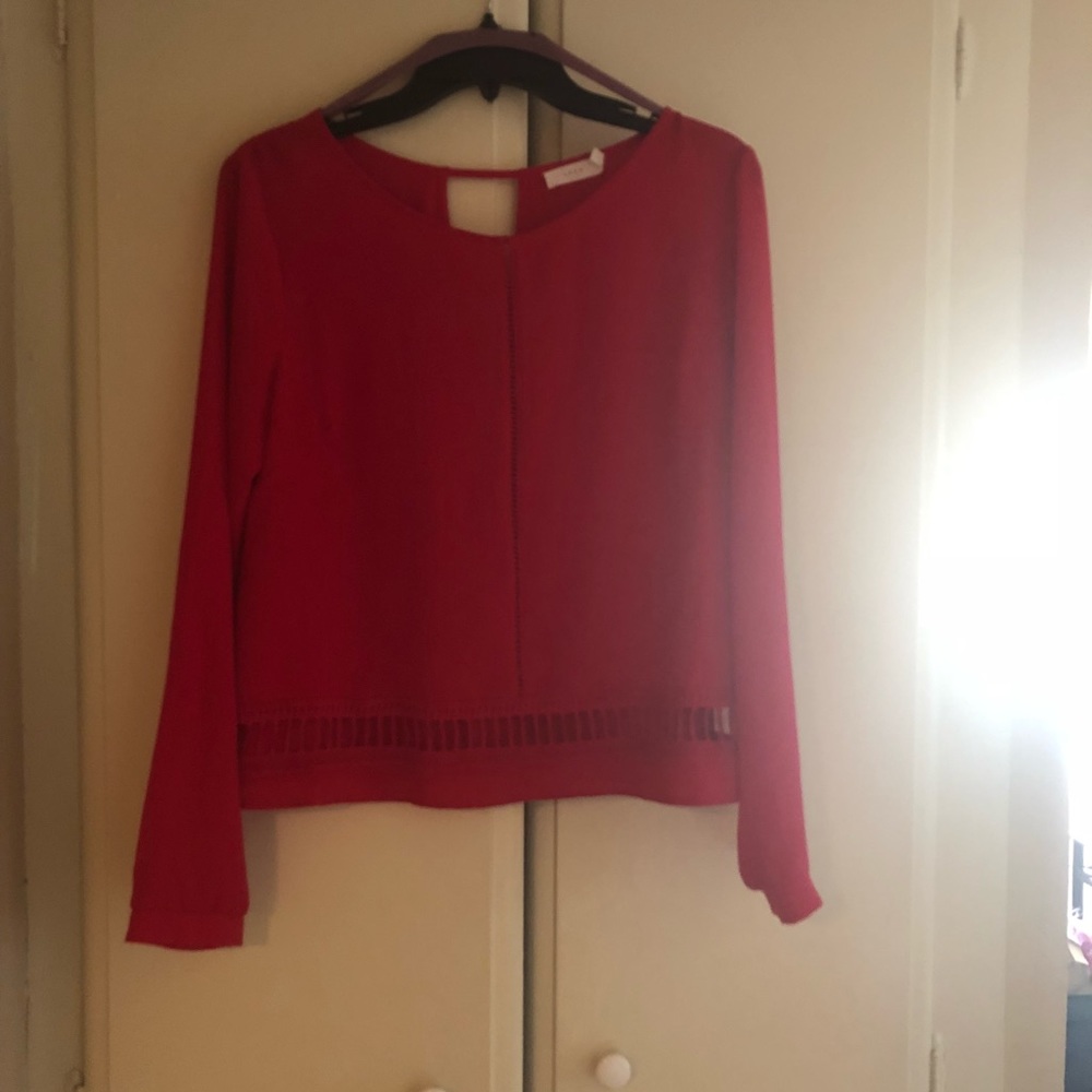 Red Lush Large Long Sleeve Blouse